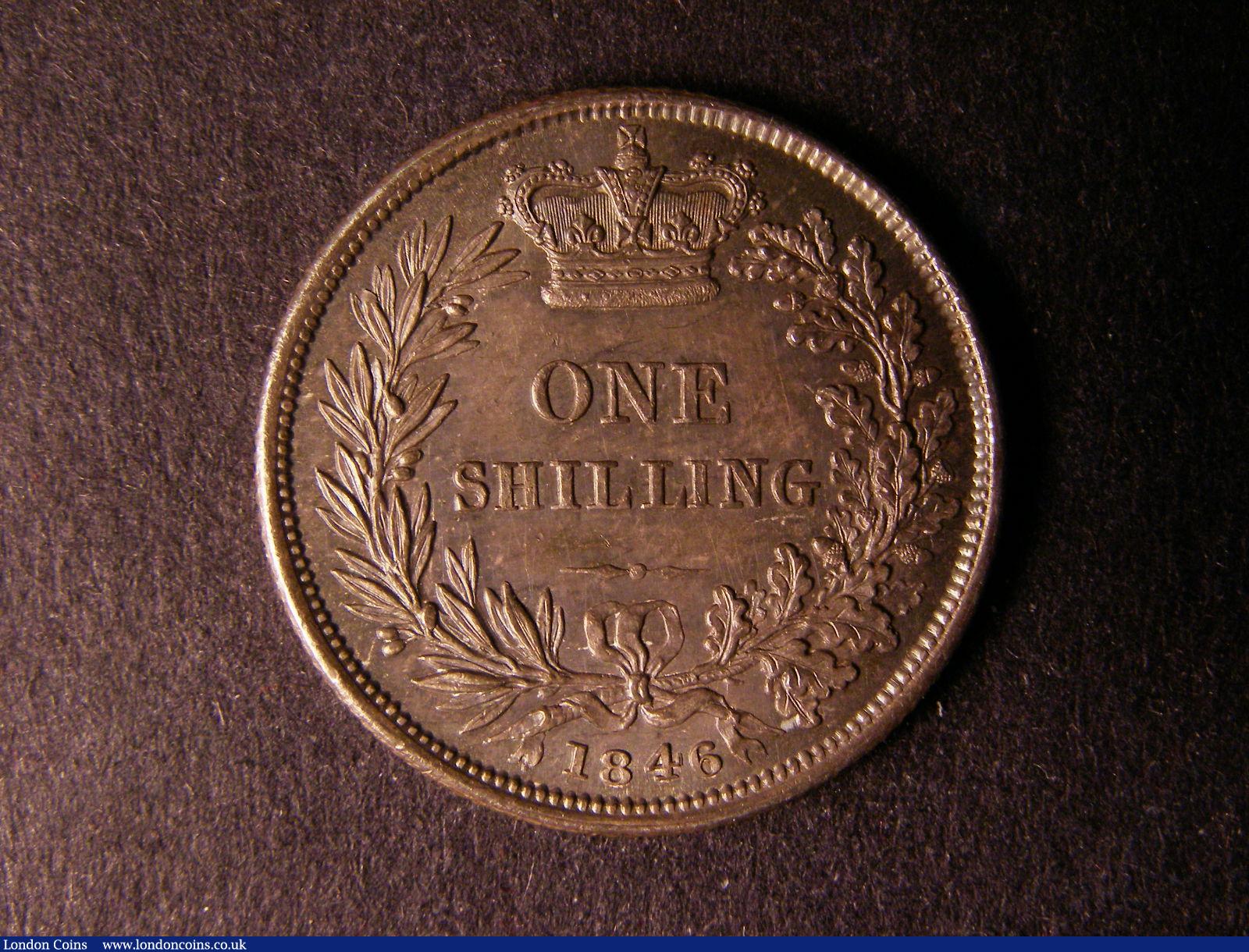 London Coins : A124 : Lot 860 : Shilling 1846 ESC 1293 UNC with superb toning