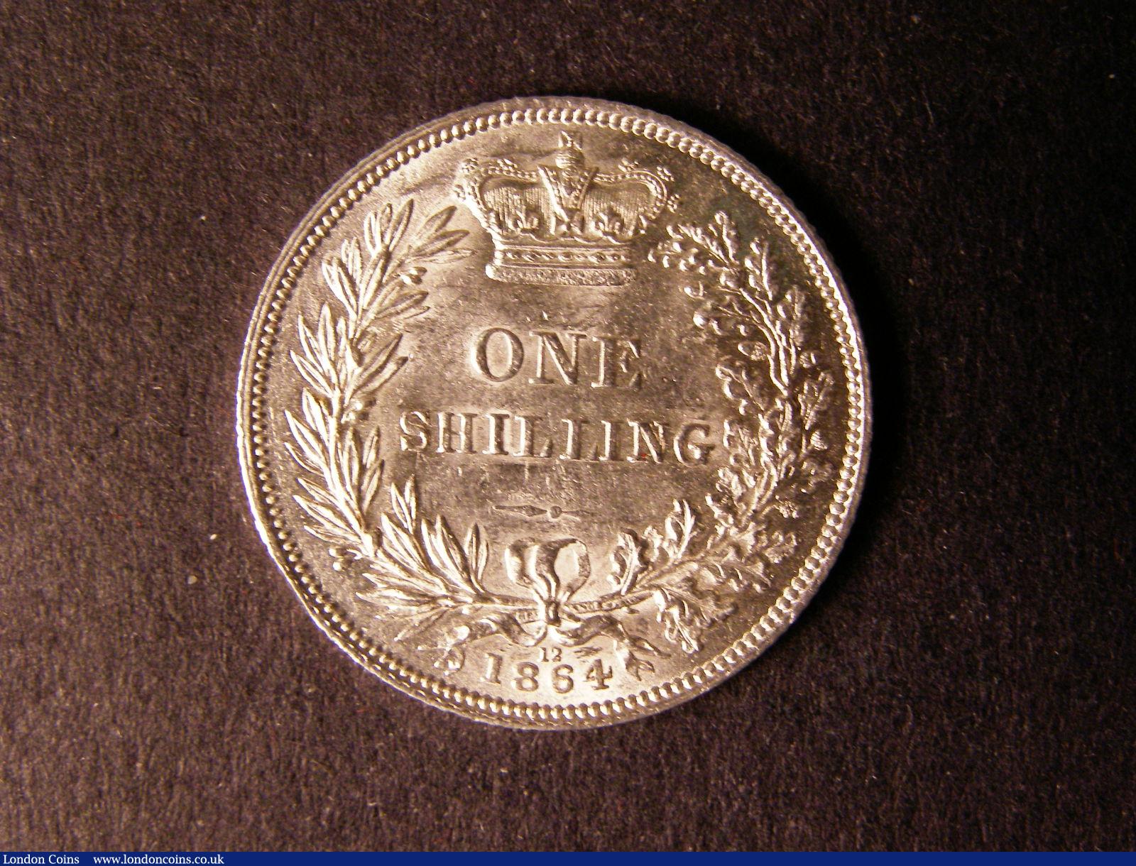 London Coins : A124 : Lot 874 : Shilling 1864 ESC 1312 Die Number 12 A/UNC