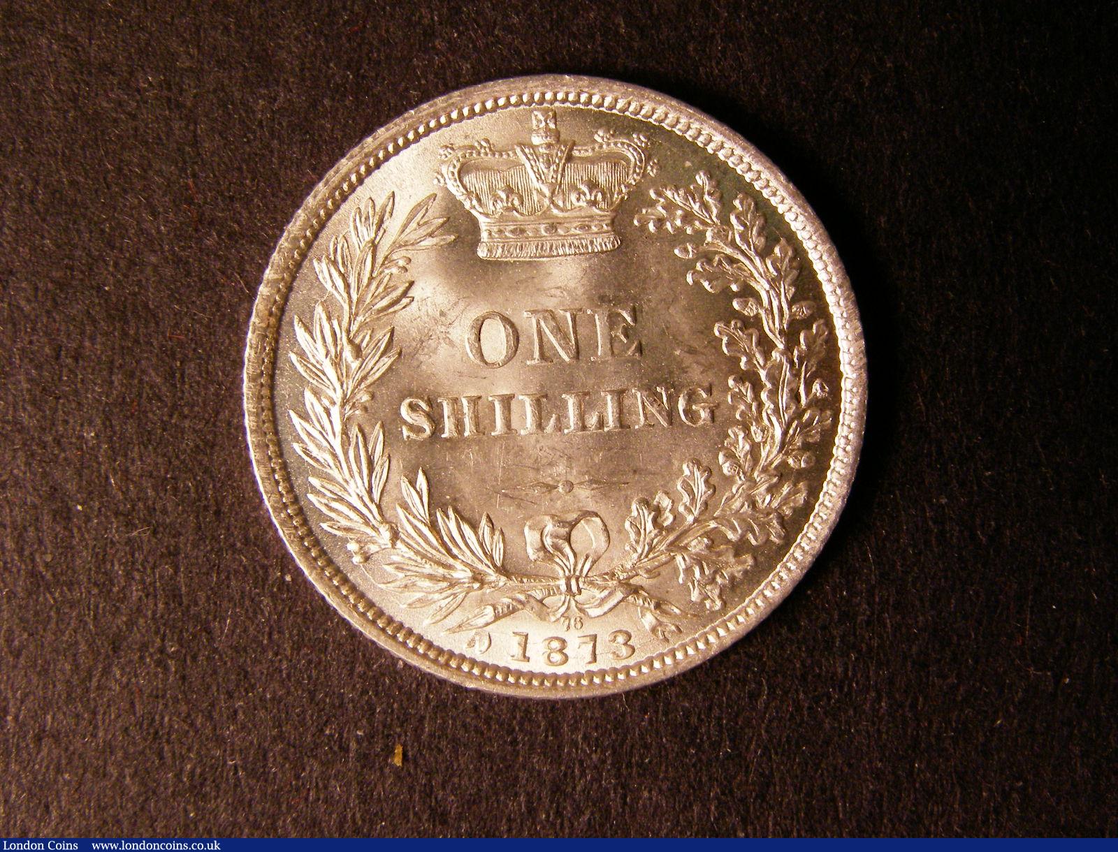 London Coins : A124 : Lot 883 : Shilling 1873 ESC 1325 Die Number 76 UNC