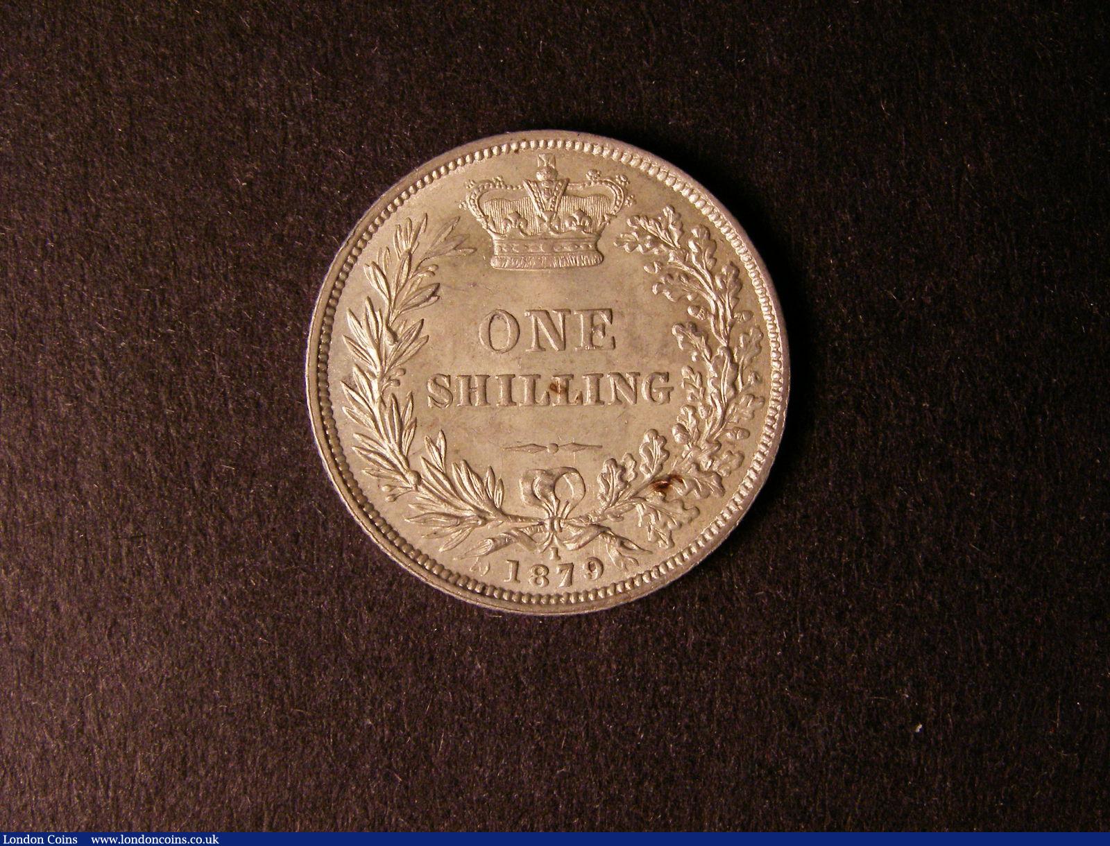 London Coins : A124 : Lot 886 : Shilling 1879 ESC 1332 Die Number 1 GEF