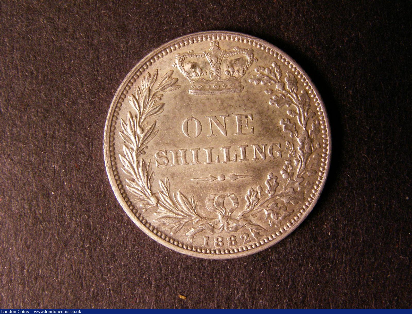 London Coins : A124 : Lot 888 : Shilling 1882 ESC 1341 GEF, scarce