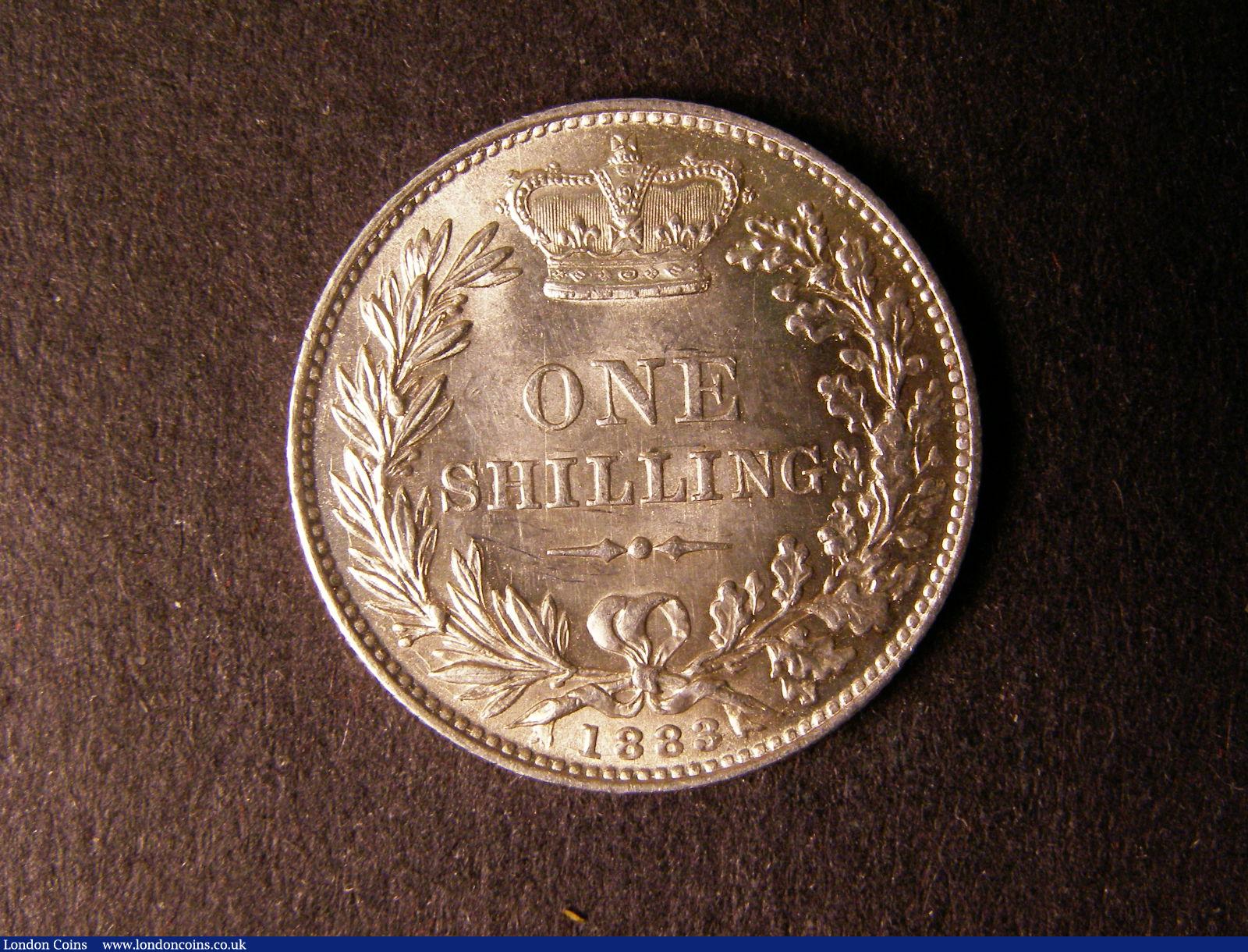 London Coins : A124 : Lot 889 : Shilling 1883 ESC 1342 UNC