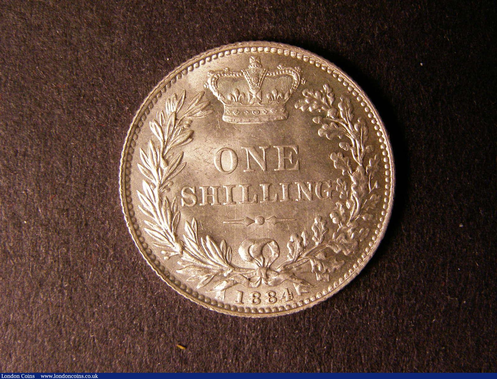 London Coins : A124 : Lot 890 : Shilling 1884 ESC 1343 Lustrous UNC