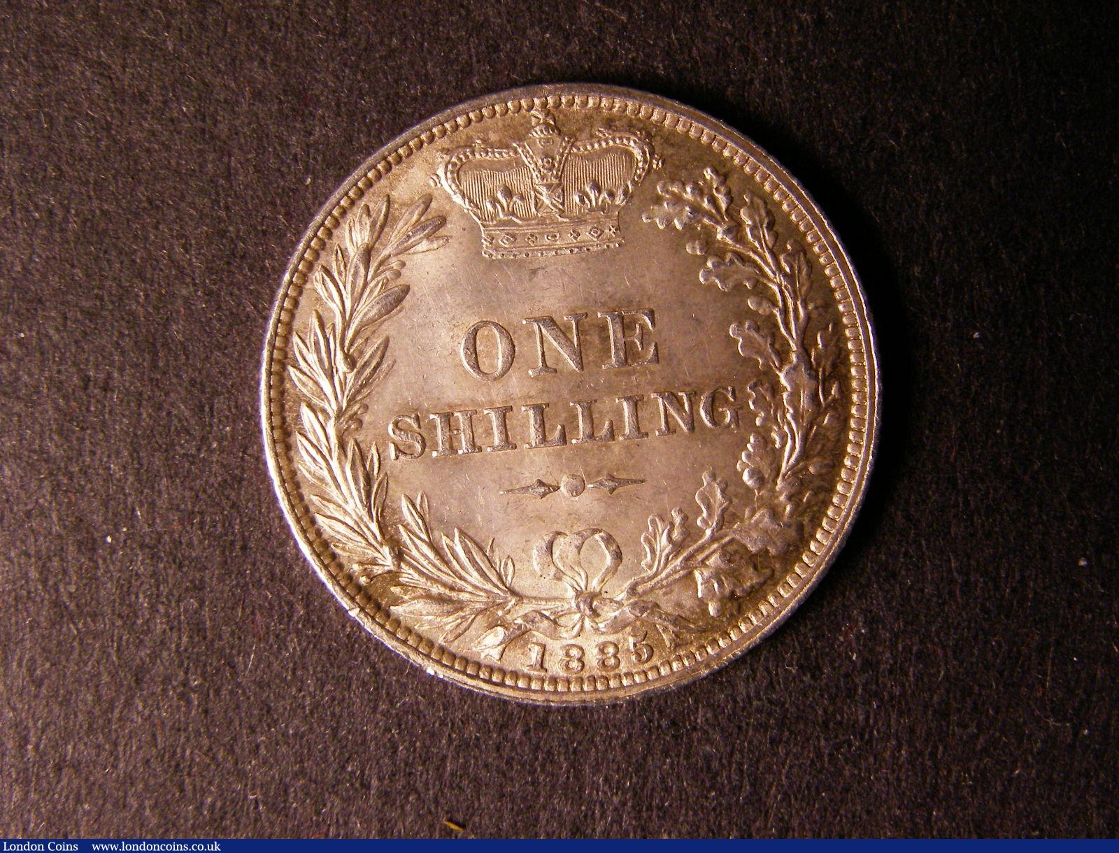 London Coins : A124 : Lot 891 : Shilling 1885 ESC 1345 GEF nicely toned