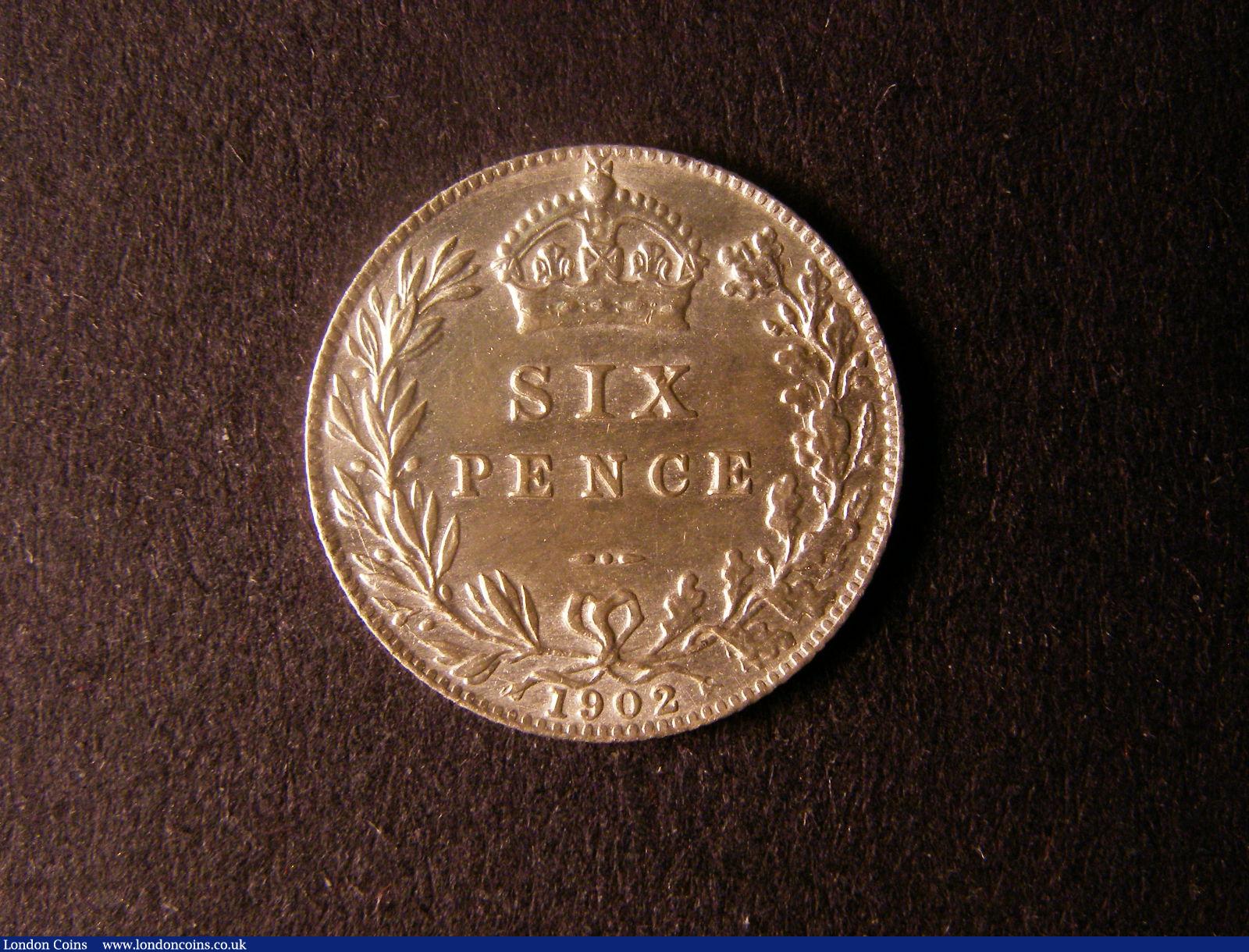 London Coins : A124 : Lot 952 : Sixpence 1902 ESC 1785 UNC the reverse lightly toning 