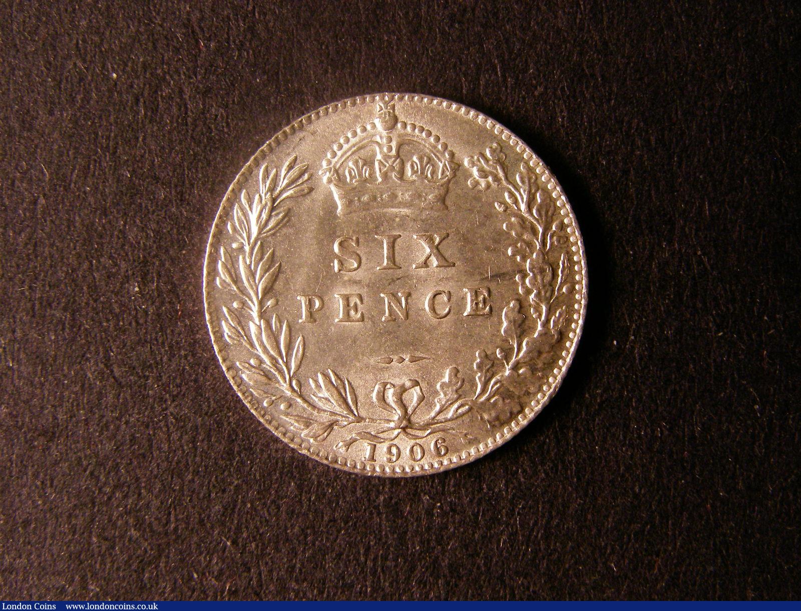 London Coins : A124 : Lot 956 : Sixpence 1906 ESC 1790 Lustrous UNC with a few minor contact marks on the obverse