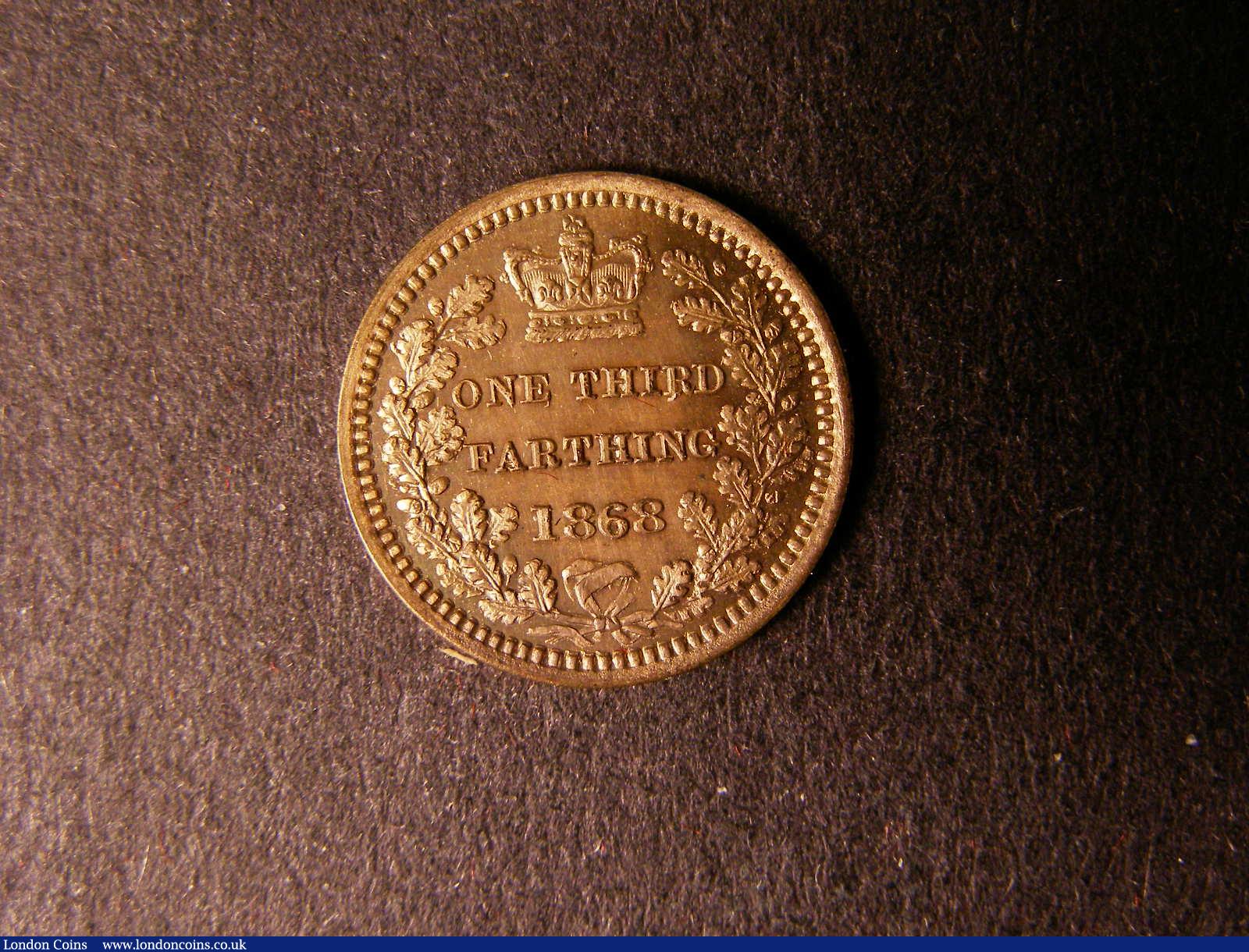 London Coins : A124 : Lot 968 : Third Farthing 1868 Bronze Proof Peck 1929 nFDC with some toning on the obverse