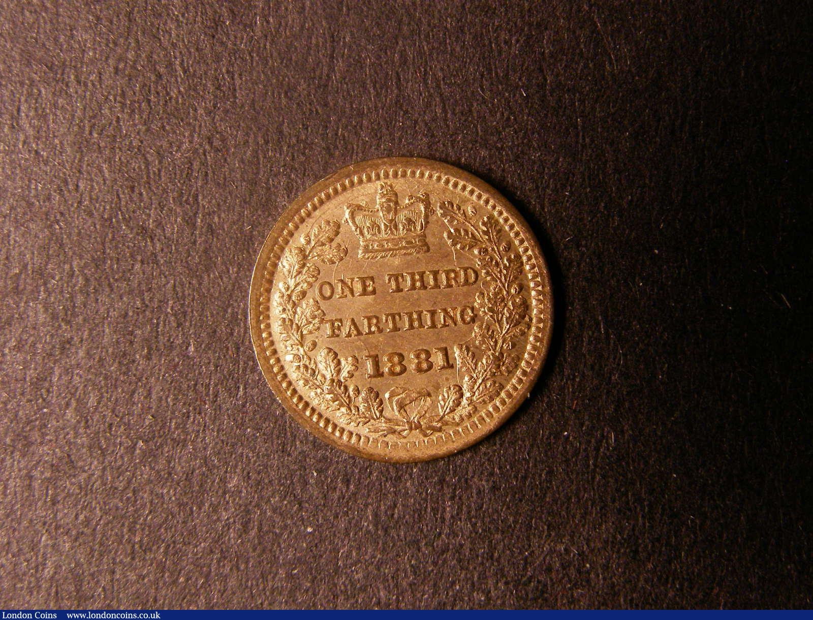 London Coins : A124 : Lot 970 : Third Farthing 1881 Peck 1934 Lustrous UNC formerly in an NGC holder and graded MS63 RB