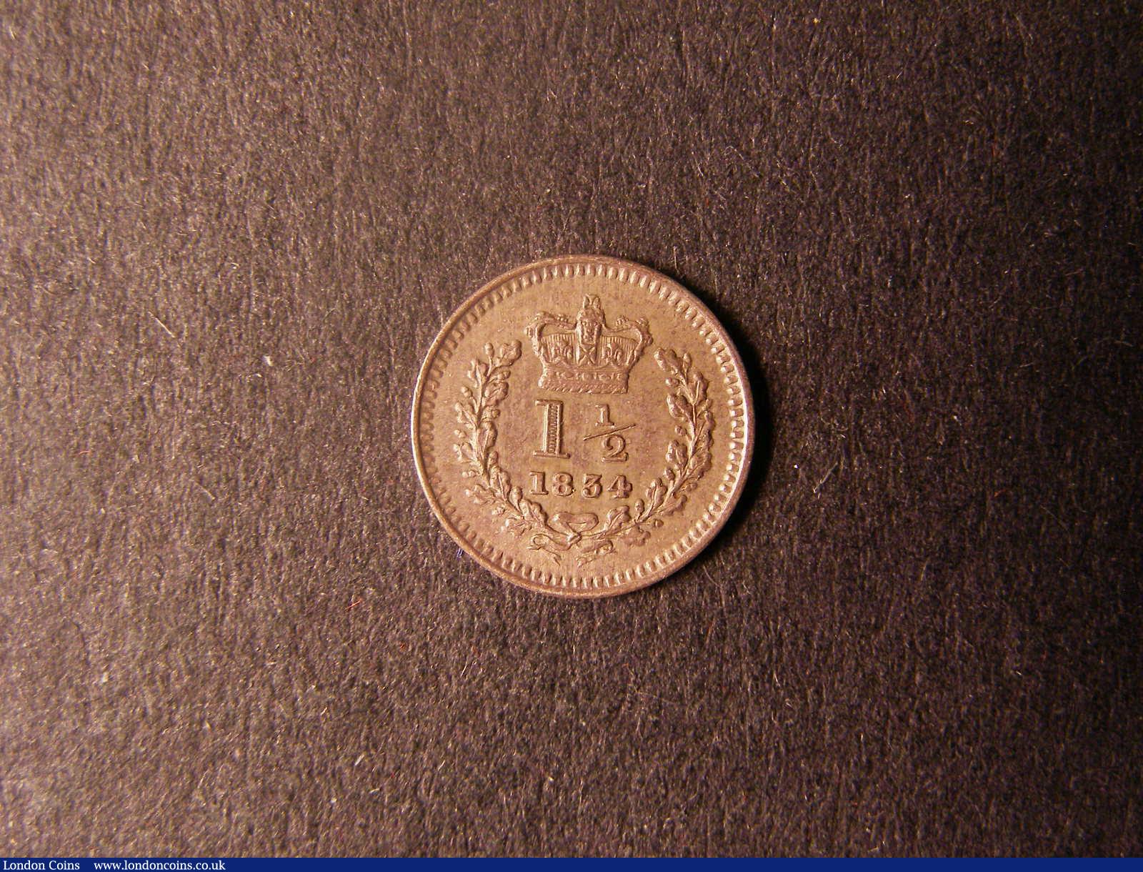 London Coins : A124 : Lot 972 : Threehalfpence 1834 ESC 2250 EF