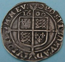 London Coins : A124 : Lot 1936 : Sixpence Elizabeth I, 6th issue 1600/1590, mint mark O. S.2578B. Good very fine.