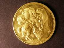 London Coins : A124 : Lot 234 : Crown 1936 Edward VIII ESC 391D struck in Silver Gilt by Hearn nFDC