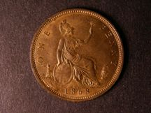 London Coins : A124 : Lot 710 : Penny 1868 Freeman 56 dies 6+G UNC with almost full lustre and very rare as such, (Spink lists U...