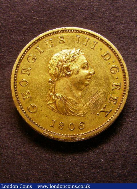 Halfpenny 1806 Gilt Proof KH38 Peck 1366 NEF with some test scratches on the obverse : English Coins : Auction 125 : Lot 1051