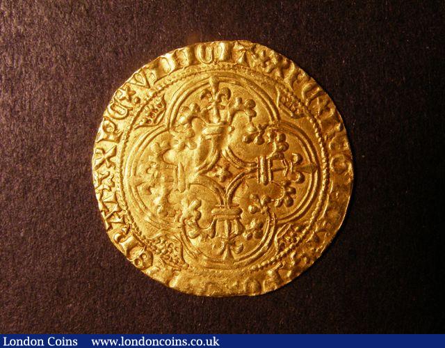 France, Charles VI (1380-1422) gold Ecu a la Couronne, crowned shield, R. cross fleury. Weighs 3.9 grams. Very fine : World Coins : Auction 125 : Lot 792