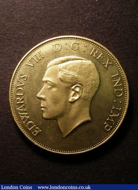 GB Pattern uniface double-florin or quintuple sovereign trial in brass, with obv.of Edward VIII depicting a rare more youthful portrait. Rev. 'Model' and believed unique as struck : World Coins : Auction 125 : Lot 894