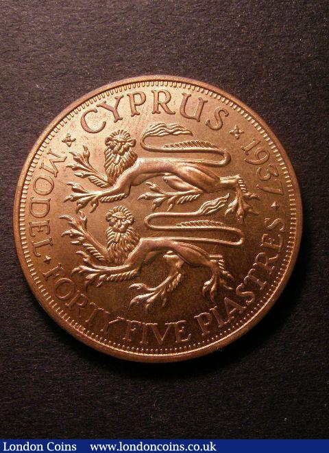 Cyprus pattern 1937 45 piastres Edward VIII crowned and robed with a 'King Emperor' legend, only known?from this copper trial of  10 examples, the next lot?and a unique piece in gold, choice?as struck : World Coins : Auction 125 : Lot 870