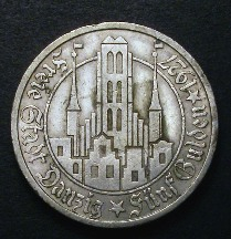 London Coins : A126 : Lot 463 : Danzig 5 Gulden 1927 KM#147 VF Scarce