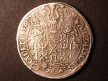 London Coins : A126 : Lot 497 : German States Saxony Thaler 1562 DAV 9793 About VF with signs of tooling at the top of the obverse