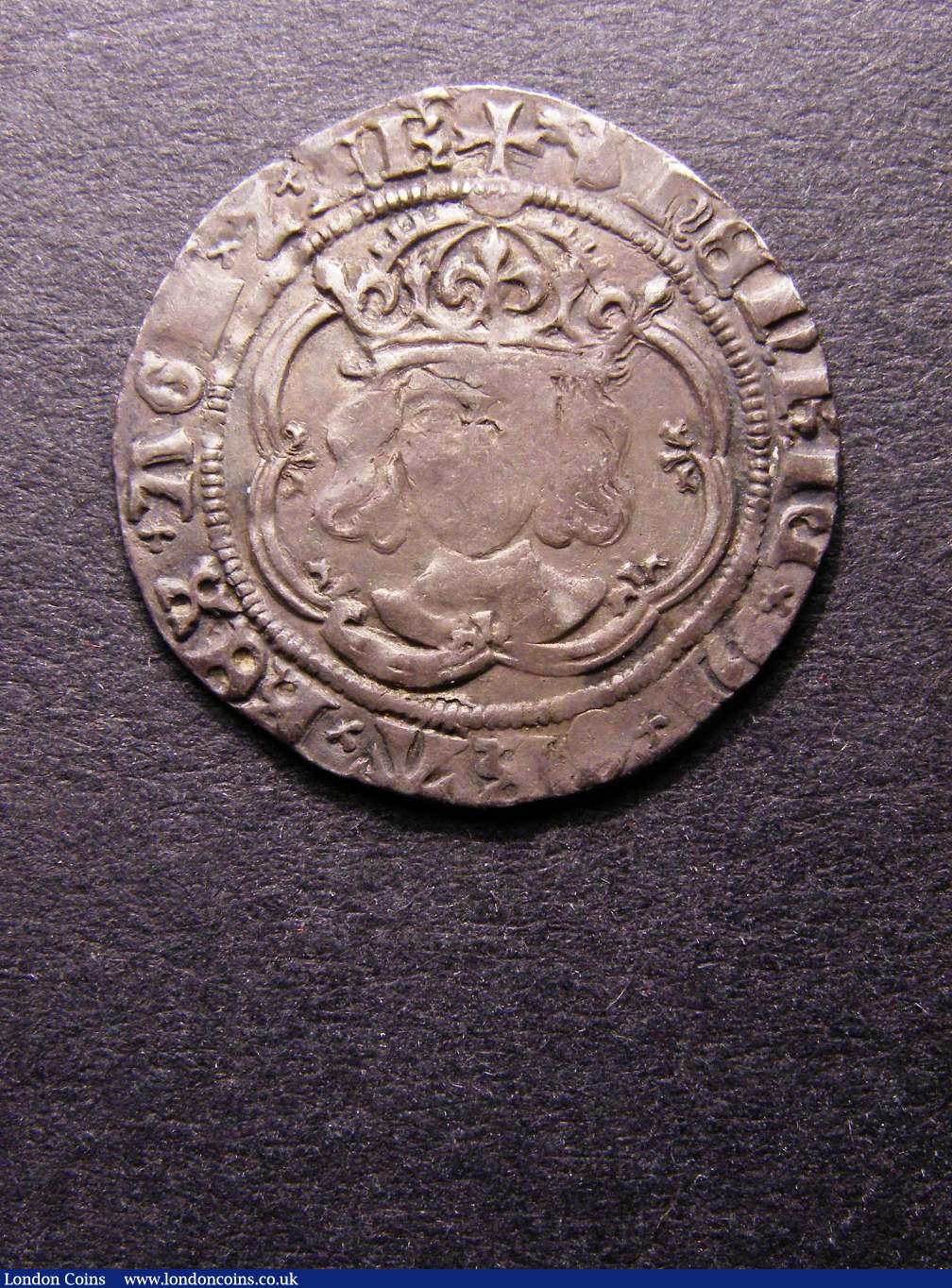 Groat Henry VII Facing Bust issue mintmark Greyhounds Head Type IVa Crown arch is double bar with 4 crockets S.2200 Good Fine weak in some parts : Hammered Coins : Auction 127 : Lot 1201
