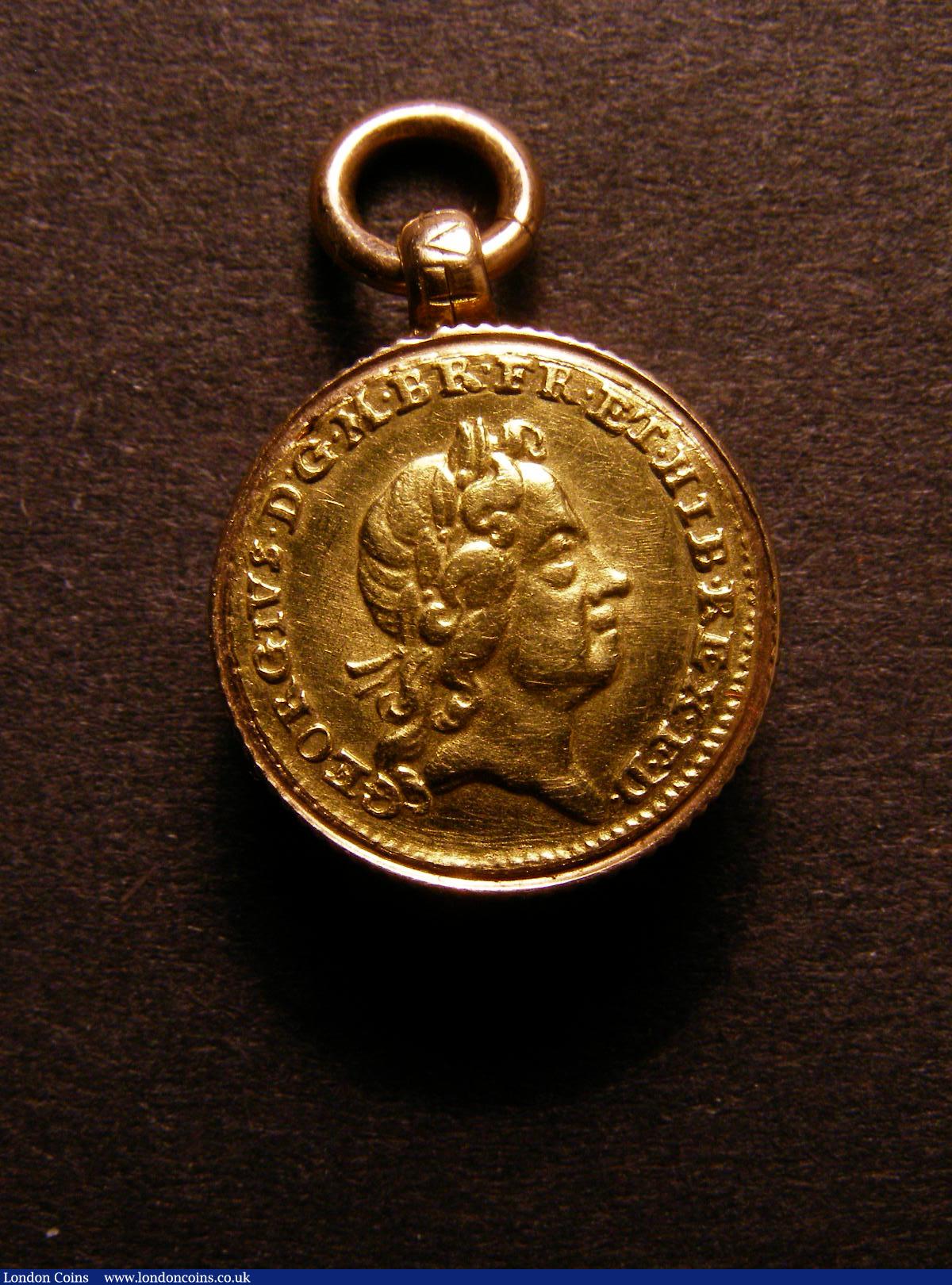 Quarter Guinea 1718 NVF made into a locket loop mounted at the top, unusually and rare : Misc Items : Auction 128 : Lot 830
