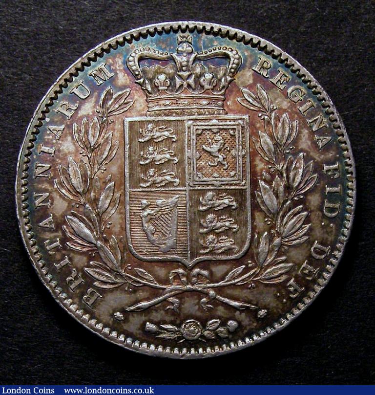 Crown 1844 ESC 281 Cinquefoil stops on edge better than GVF and nicely toned : English Coins : Auction 128 : Lot 1145