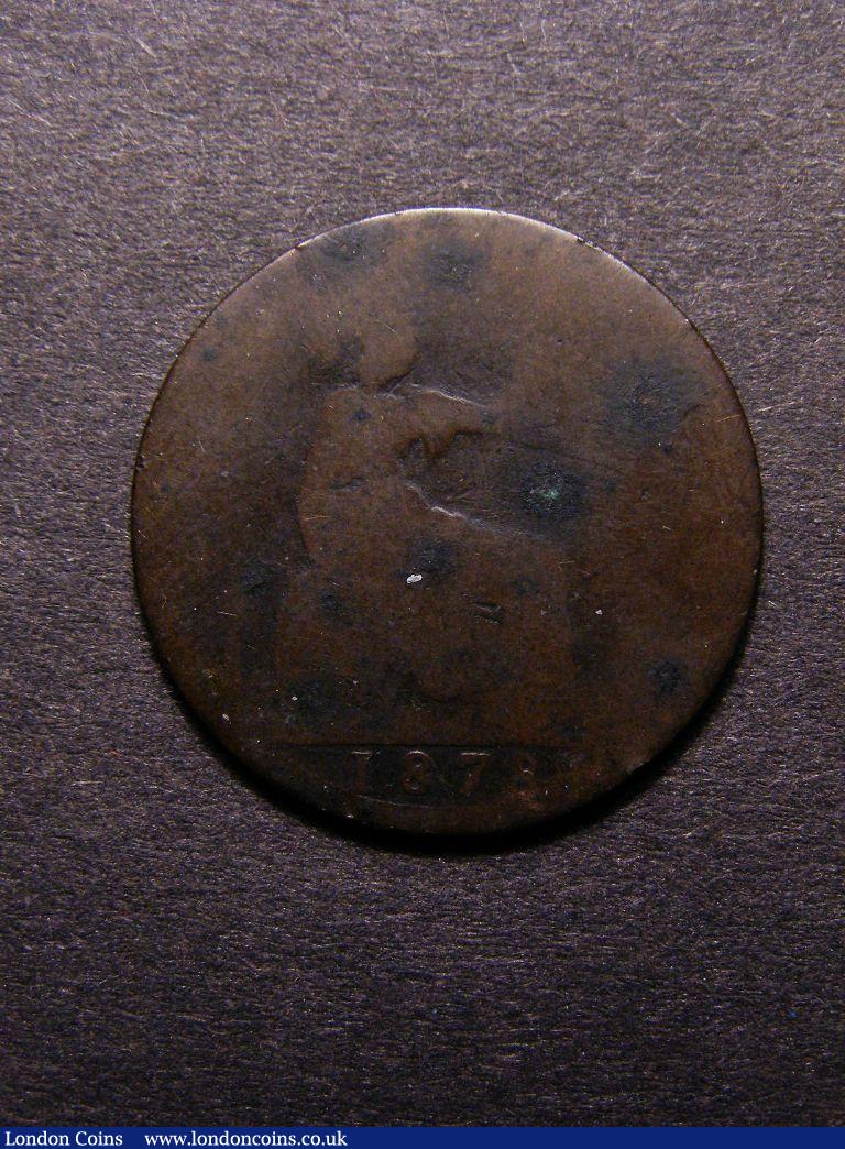 London Coins : A128 : Lot 1458 : Halfpenny 1878 Wide Date Freeman 335 dies 15+N only Poor but very rare with the variety clear, t...