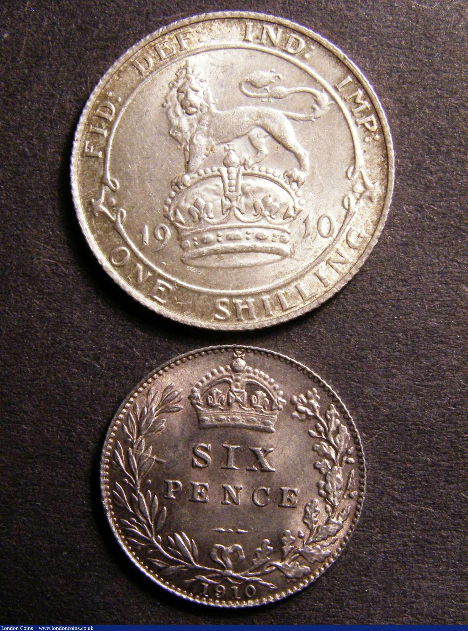 Shilling 1910 ESC 1419, Sixpence 1910 ESC 1794 both A/UNC the Shilling with a pleasant tone : English Coins : Auction 128 : Lot 1697