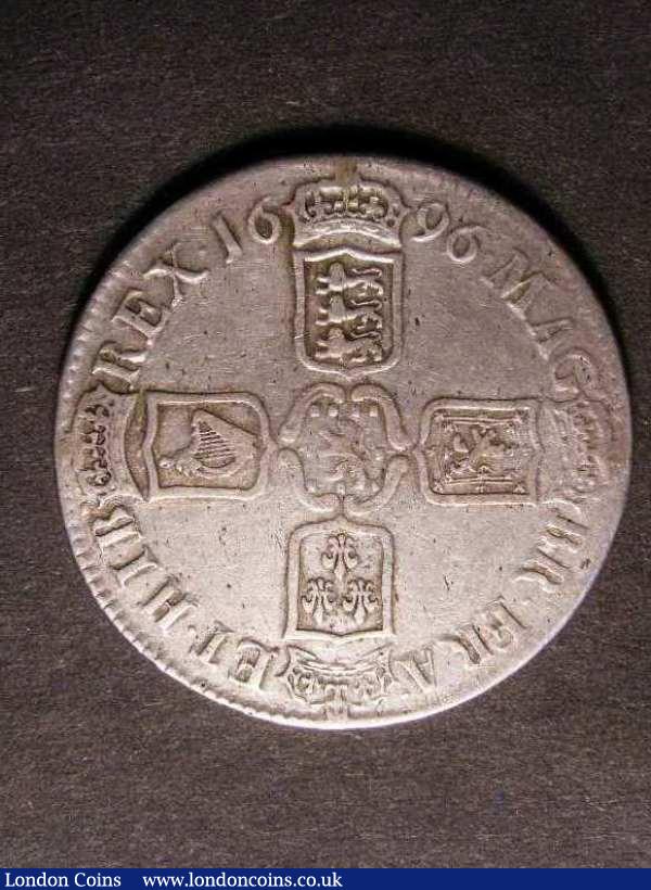 Crown 1696 OCTAVO ESC 89 Good Fine with some light haymarking : English Coins : Auction 129 : Lot 1151
