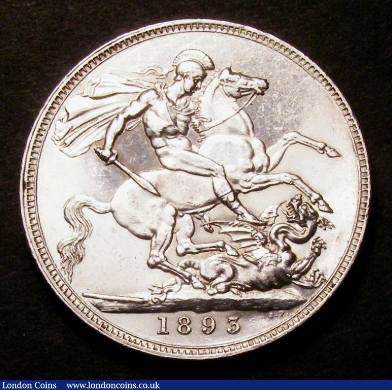 Crown 1893 LVI ESC 303 Davies 501 dies 1A Bright NEF : English Coins : Auction 129 : Lot 1205