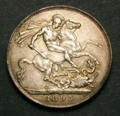 London Coins : A129 : Lot 1209 : Crown 1893 LVI ESC 303 Davies 501 dies 1A NEF toned