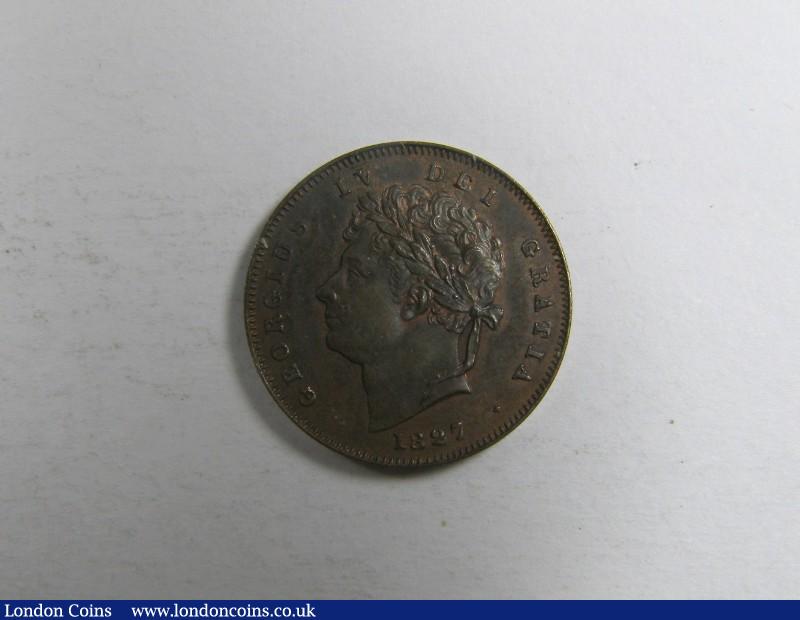 Third Farthing 1827 Proof with reverse inverted, unrecorded by Peck CGS UNC 88 : Certified Coins : Auction 130 : Lot 2115