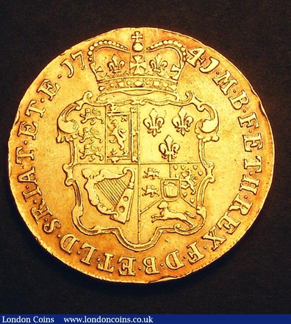 London Coins : A130 : Lot 1180 : Five Guineas 1741 41 over 38 DECIMO QVARTO S.3663A NVF/VF with hints of red tone around the rims