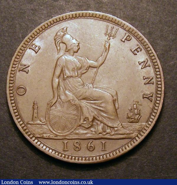London Coins : A130 : Lot 1545 : Penny 1861 Freeman 18 dies 2+D GVF with a few surface marks on the portrait, we note that there ...