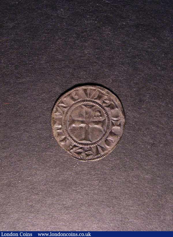 Anglo-Gallic. Edward I silver Denier Au Leopard, 1st type. Leopard above AGL. R. cross pattée, E in first angle. Elias 18. Good VF : Ancient Coins : Auction 130 : Lot 926