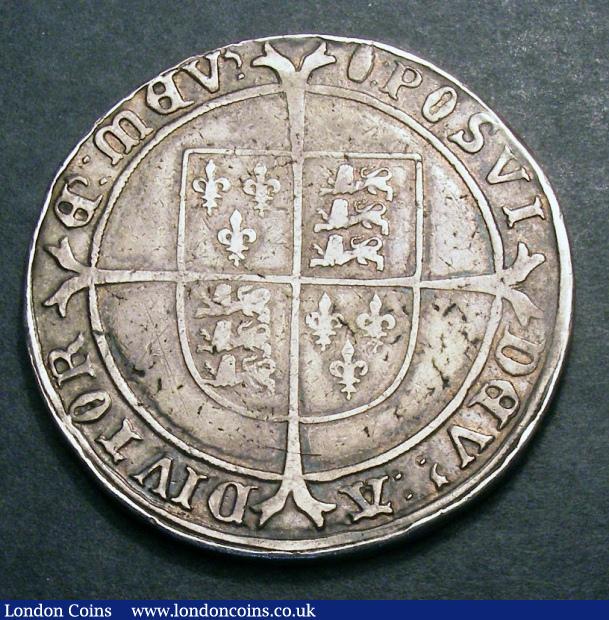 London Coins : A130 : Lot 963 : Crown Edward VI 155- (2 or 3 last digit unclear) Reverse with no inner circle mintmark Tun S.2478 Ab...