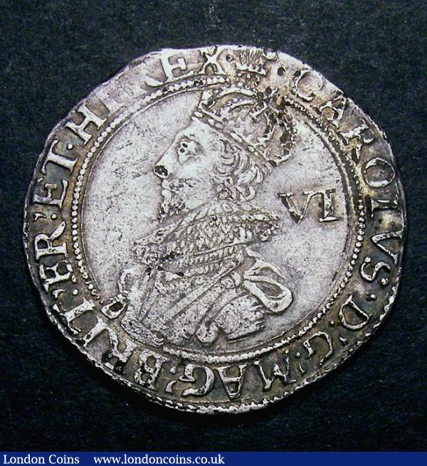 Sixpence Charles I Group C Third Bust type 2a mintmark Plume S.2810 approaching VF : Hammered Coins : Auction 131 : Lot 1052