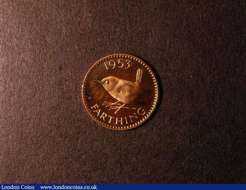 London Coins : A131 : Lot 1216 : Farthing 1953 Proof Freeman 664 dies 2+B Ex-Norweb collection, comes with original ticket statin...