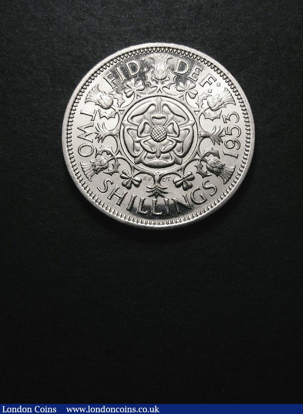 London Coins : A131 : Lot 1281 : Florin 1953 Proof ESC 968G nFDC Ex-Norweb Collection, comes with original ticket stating 'superi...