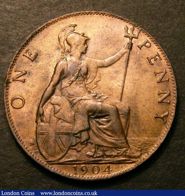 Penny 1904 Freeman 159 dies 1+B UNC with good lustre and some toning in places : English Coins : Auction 131 : Lot 1675