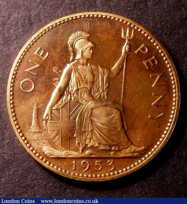 London Coins : A131 : Lot 1705 : Penny 1953 Proof Freeman 246 nFDC Ex-Norweb Collection, comes with original ticket stating 'supe...