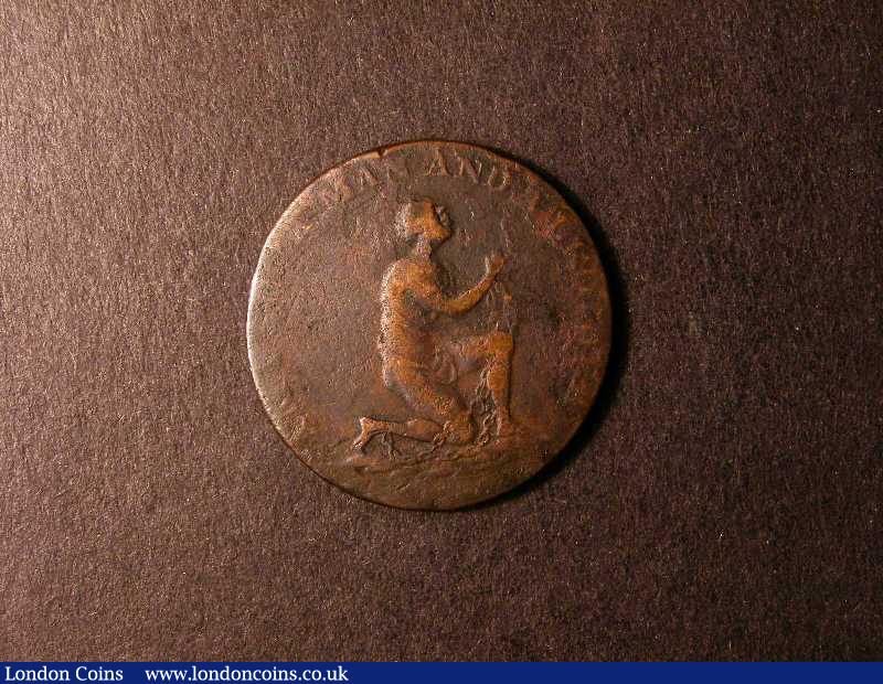 Slave Token 'AM I NOT A MAN AND A BROTHER' Kneeling Slave with clasped hands DH 1038a Fine/About Fine : Tokens : Auction 131 : Lot 393