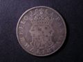 London Coins : A131 : Lot 1078 : Crown 1658 8 over 7 Cromwell ESC 10 Near Fine the die crack very pronounced