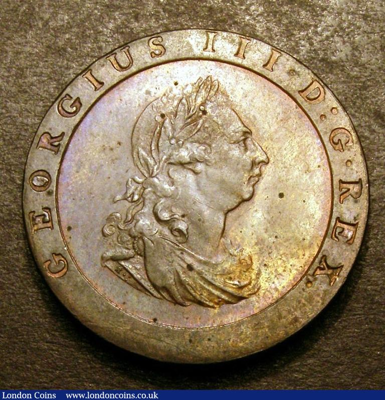 Penny 1797 (S.3777), 11 leaves in wreath. GVF with some original lustre, and some tone spots on the reverse : English Coins : Auction 132 : Lot 1119