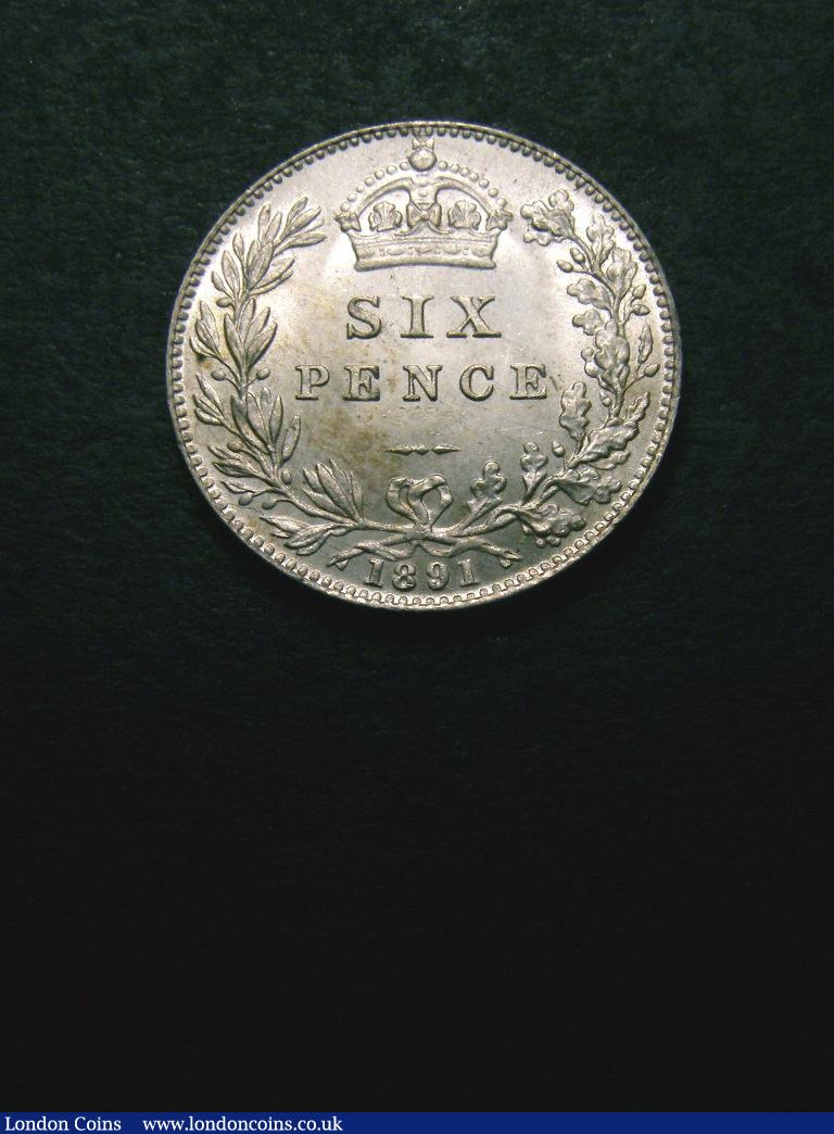 Sixpence 1891 ESC 1759 Lustrous UNC with some minor contact marks : English Coins : Auction 132 : Lot 1269