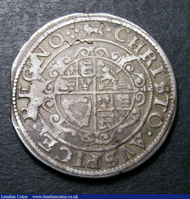 Halfcrown Charles I York Mint type 3 S.2865 No ground-line, mintmark Lion, the obverse struck about 10% off-centre, Good Fine with a small stress crack below the lion : Hammered Coins : Auction 132 : Lot 625