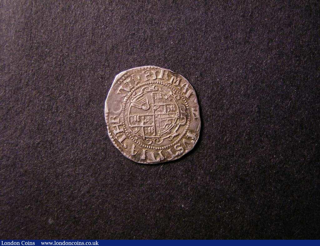 London Coins : A132 : Lot 628 : Halfgroat Charles I Tower mint Group D Type 3a3 S.2832 mintmark Star/Triangle over Star GF/VF, E...