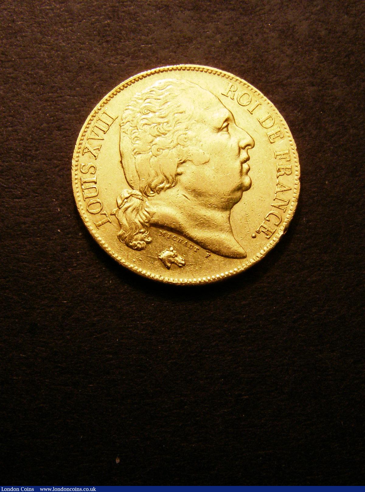 France 20 Francs Gold 1817 A Le Franc 519/5 GF/NVF : World Coins : Auction 133 : Lot 1306