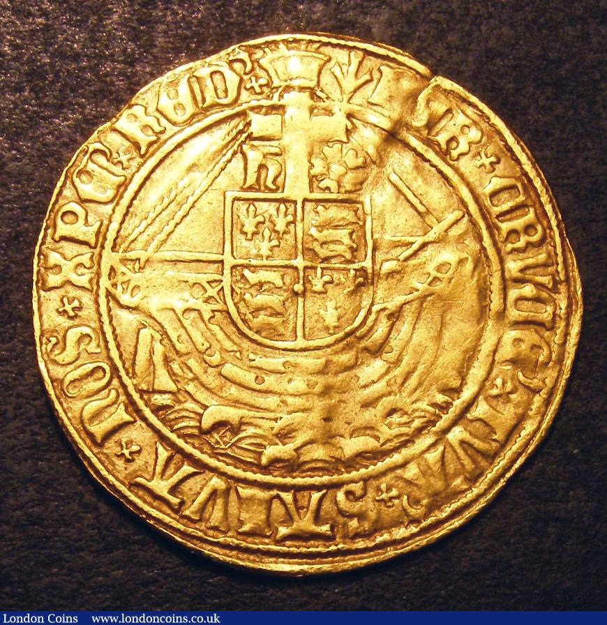London Coins : A133 : Lot 106 : Angel Henry VIII First Coinage S.2264 mintmark Pheon Good Fine