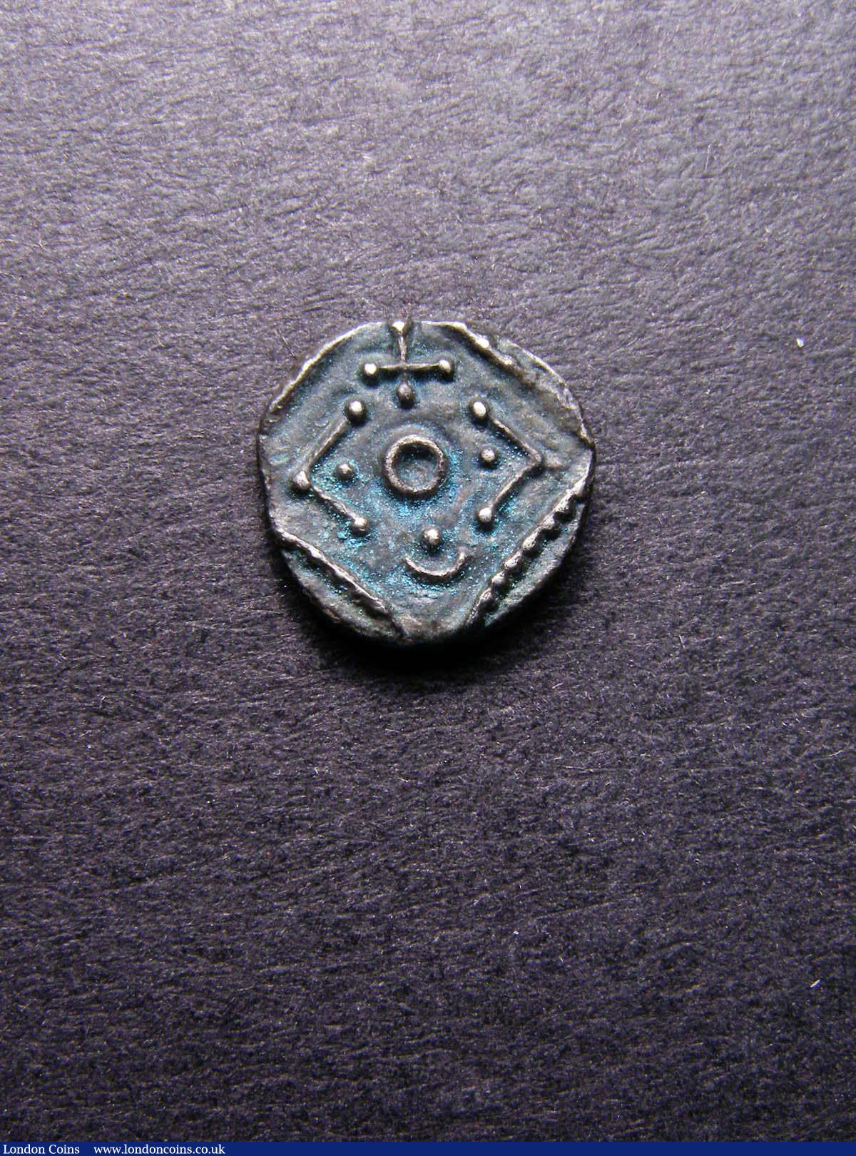 London Coins : A133 : Lot 108 : Anglo-Saxon Continental Ar Sceat.  C, 695-740.  Series E.  Obv; Degenerated head.  Rev; ...
