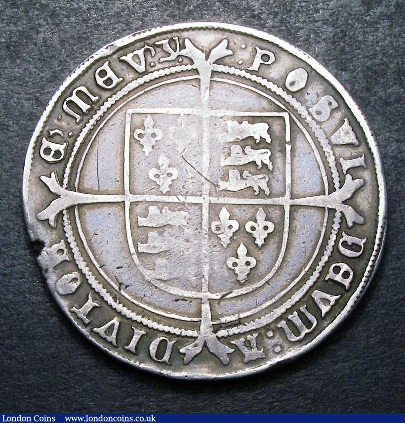 London Coins : A133 : Lot 111 : Crown 1551 Edward VI mintmark y obverse VF desirable thus reverse some weakness in the shield otherw...